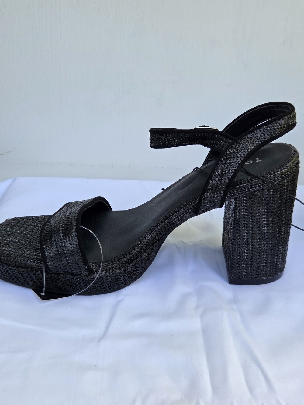 NWT Torrid Raffia Platform Heel Sandals Black Size-9.5WW - Picture 3 of 12